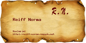 Reiff Norma névjegykártya